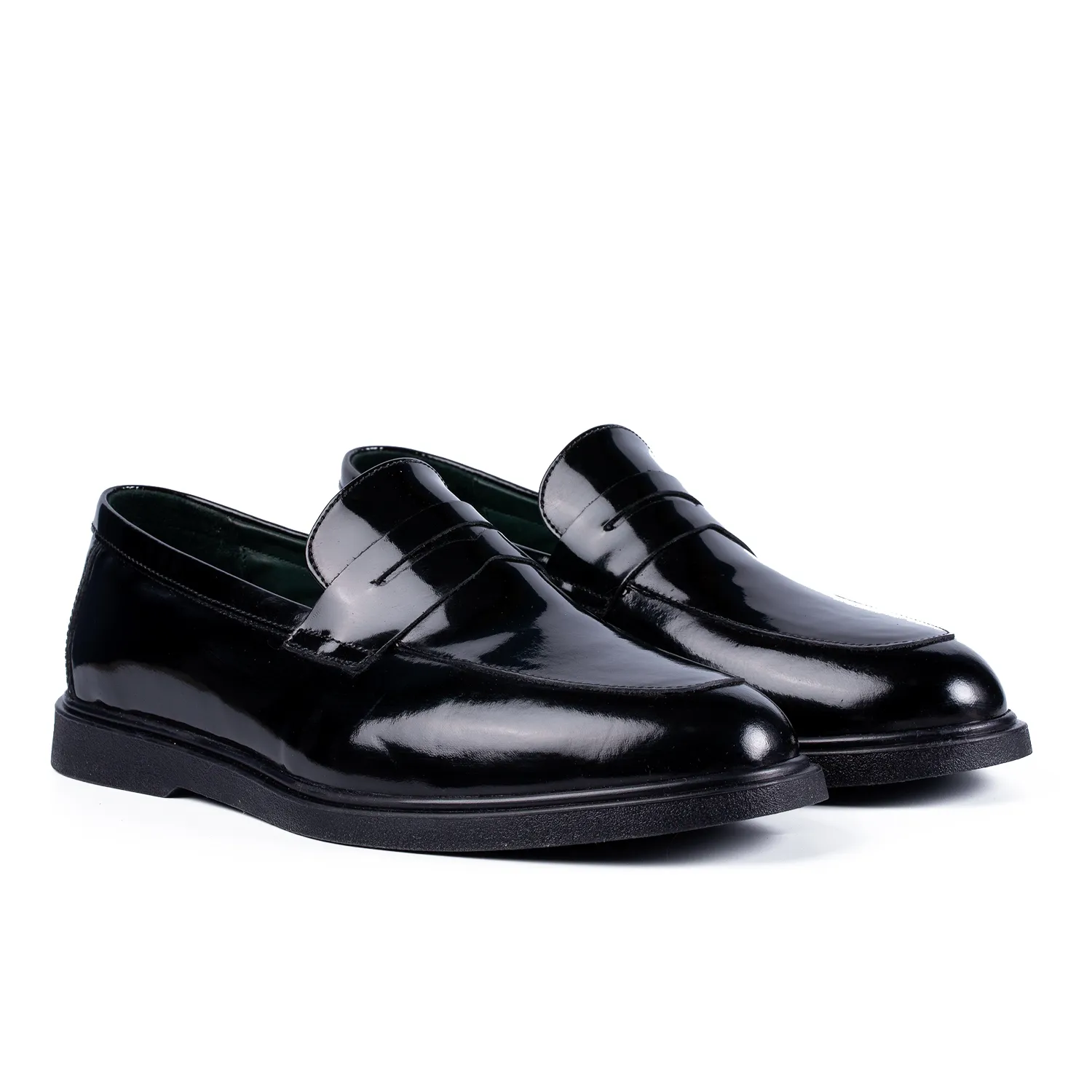 Lucas Shoes Ezra mocasini piele negru lac