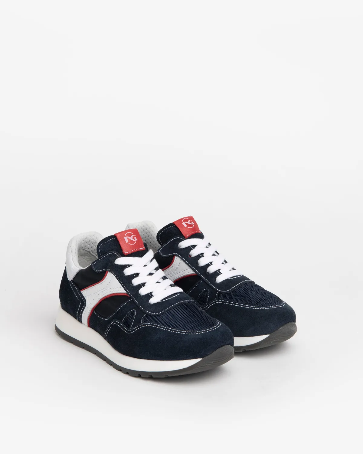 NeroGiardini sneakers baieti piele intoarsa cu siret