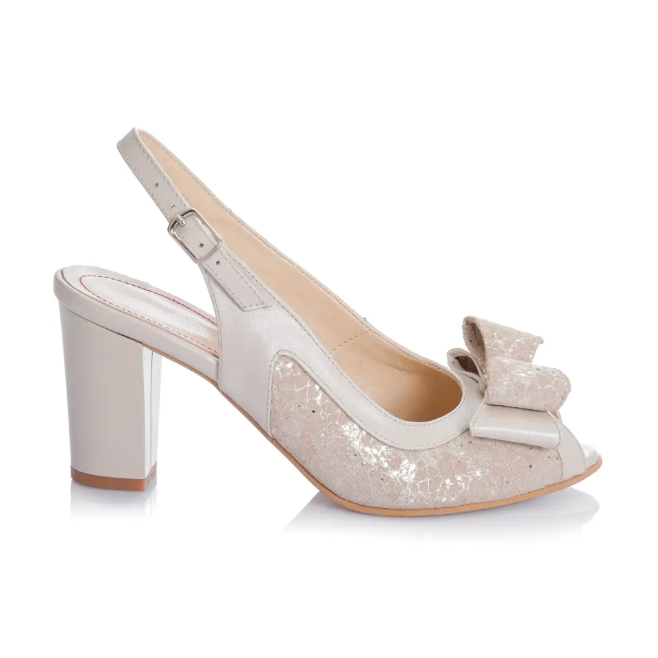 Catinca Shoes F22 BSI sandale dama piele bej imprimeu