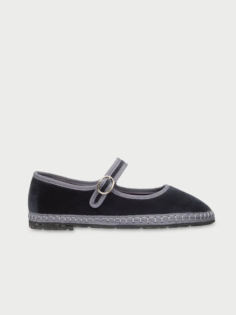 Flagelus Blanca pantofi Mary Jane gri catifea