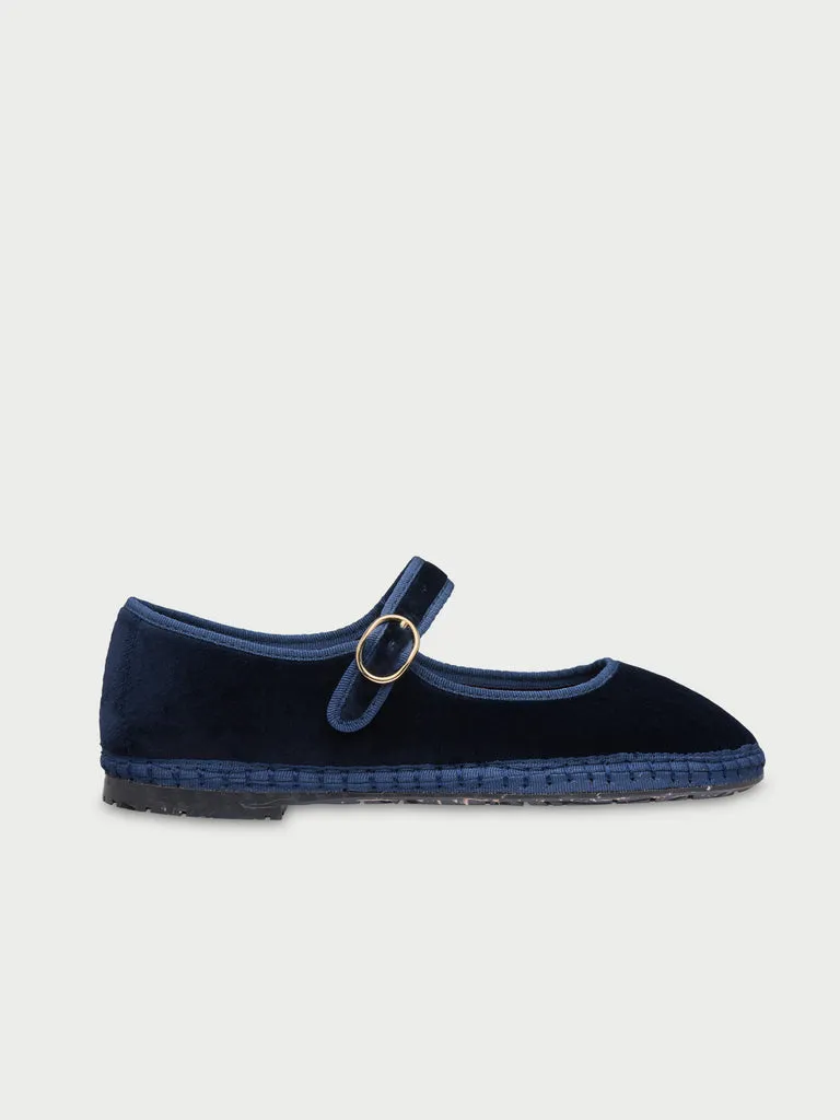 Flagelus Cinderella Molly pantofi catifea bleumarin