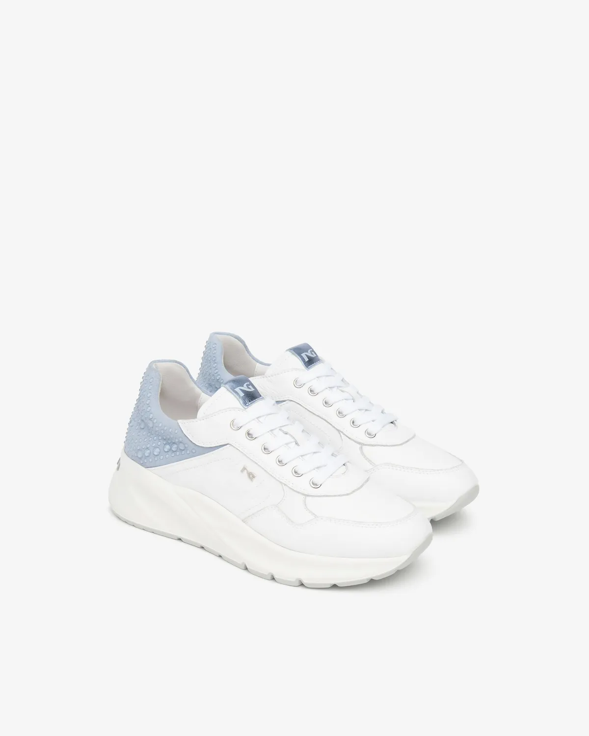 NeroGiardini pantofi sneakers piele si suede dama