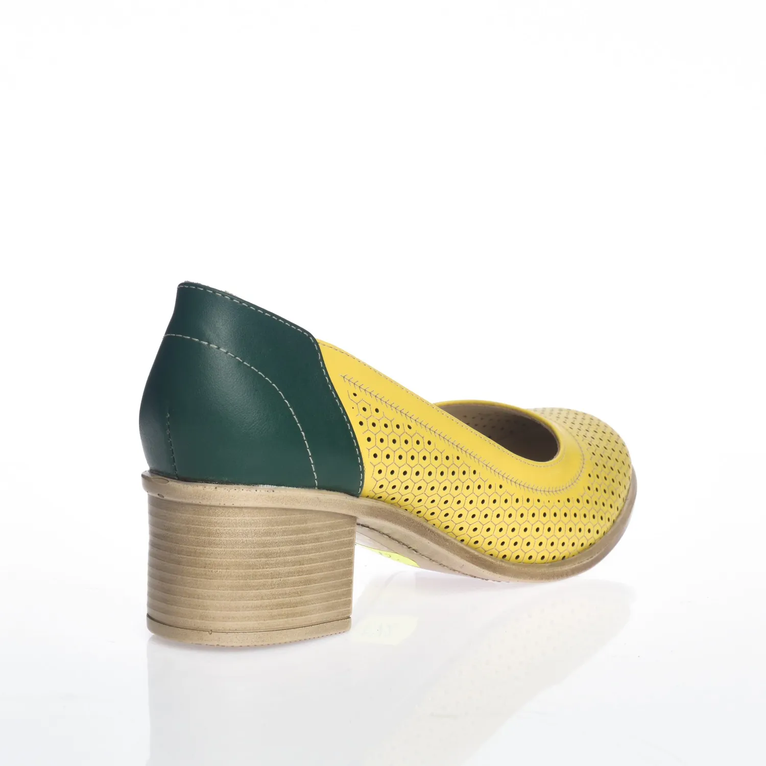 Catinca Shoes T2 GV pantofi dama piele galben verde