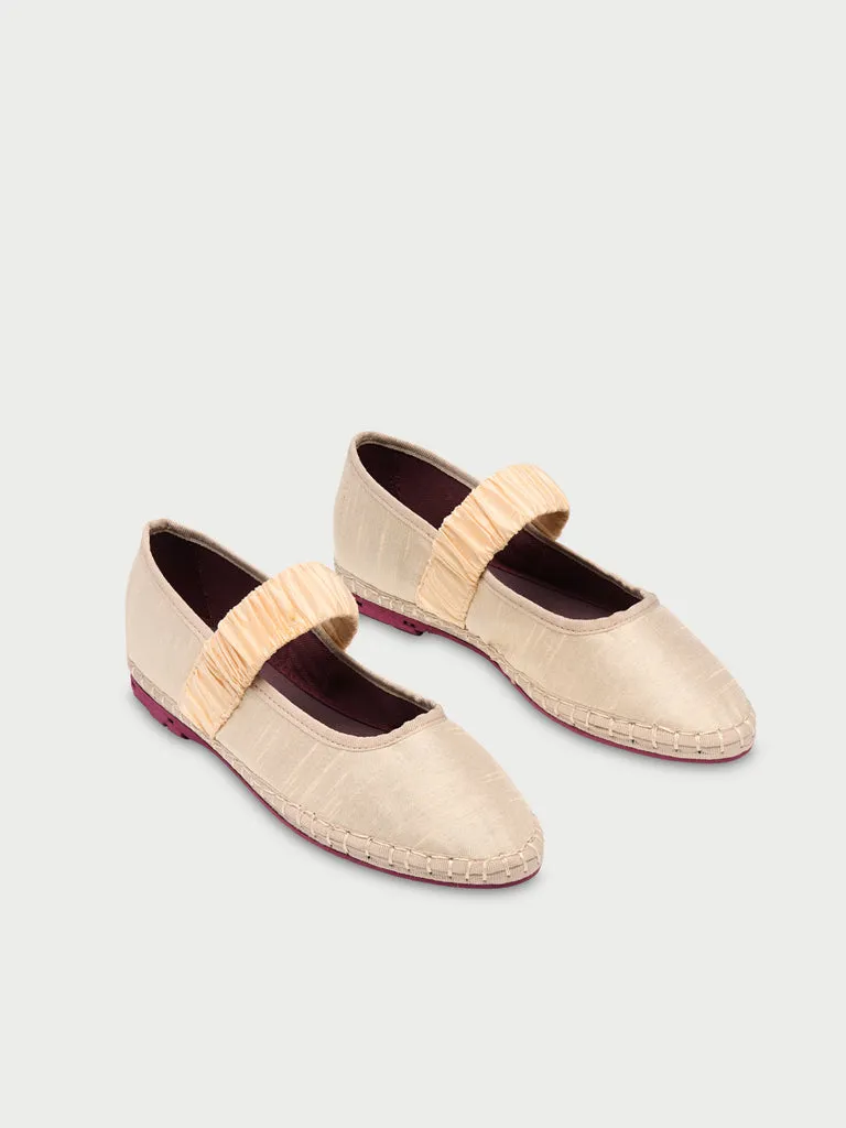 Flagelus Mafalda Camel pantofi bej mătase