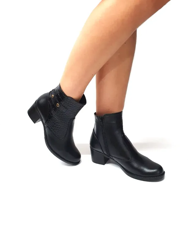 Catinca Shoes GX53 NBC ghete damă negru box-croco piele