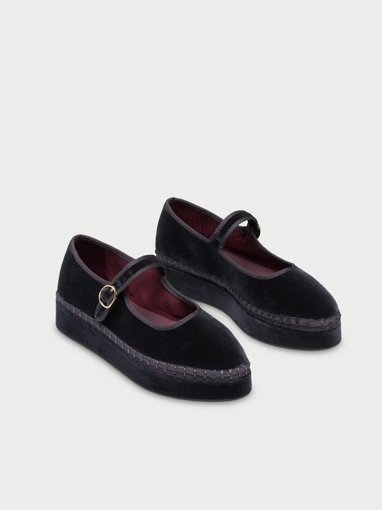 Flagelus Double Graphite pantofi Mary Jane gri platformă