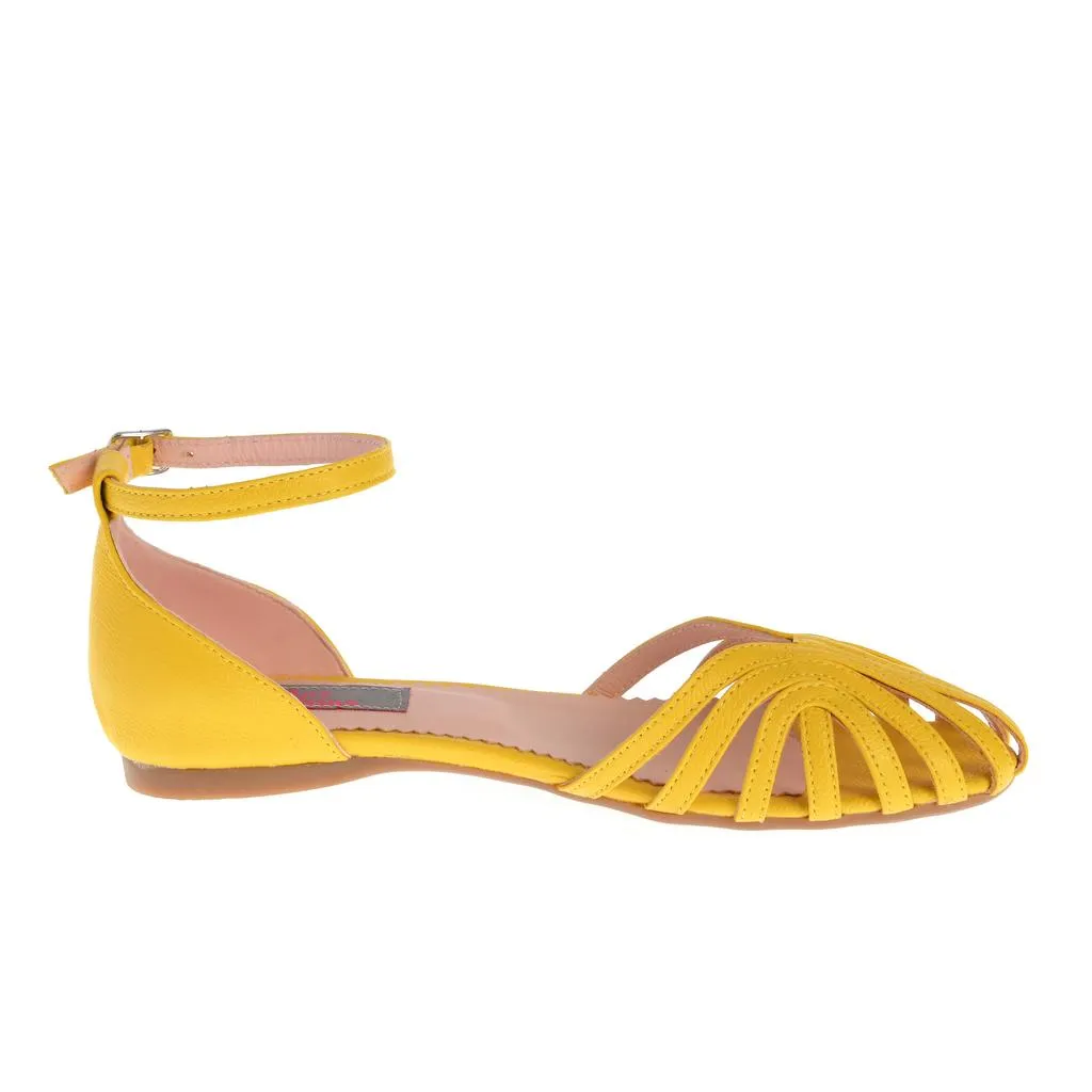 Ana Urbana Shoes Simplicity sandale galbene piele naturala