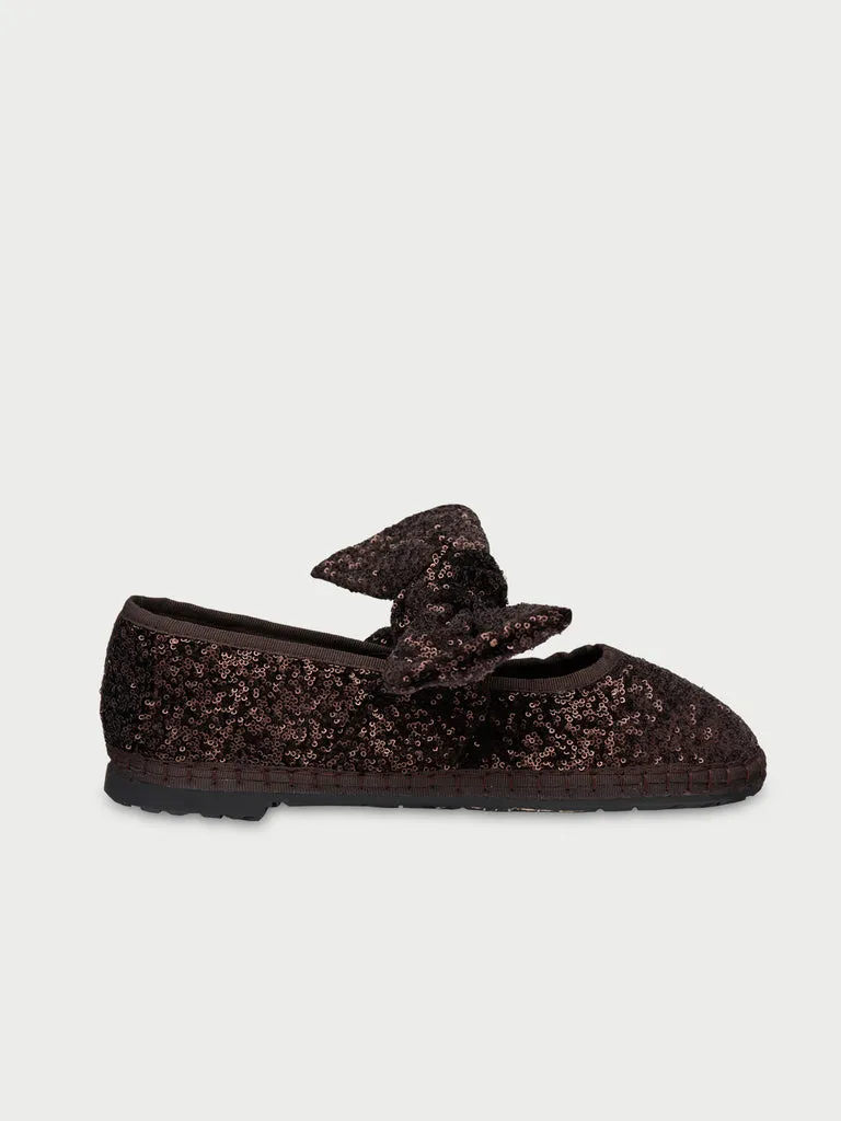Flagelus Lyra Glint Brown papuci paiete maro