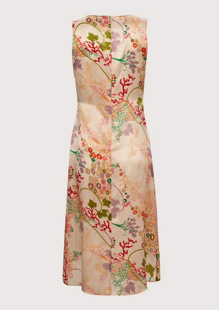 Flagelus Jeanne Tennis rochie midi matase multicolor