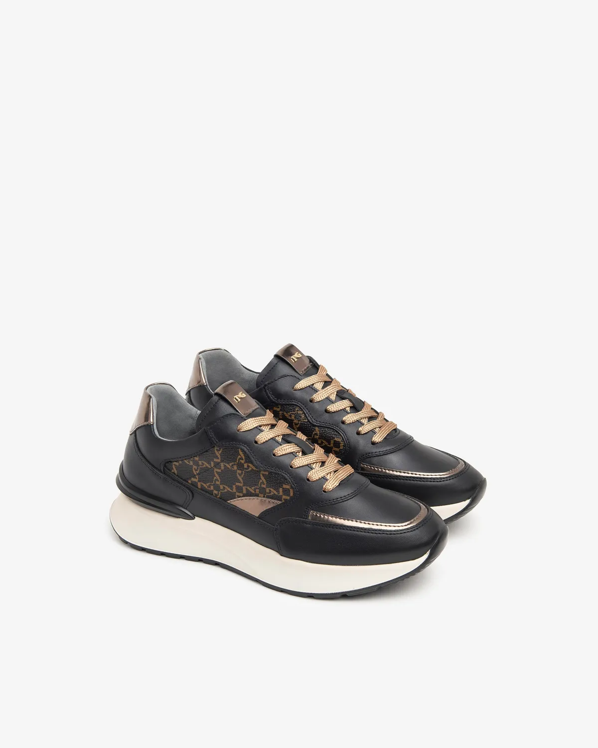 NeroGiardini sneakers damă piele și material tehnic