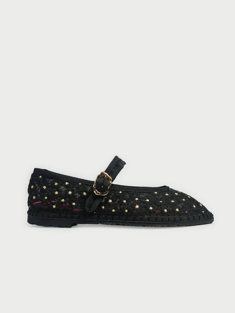Flagelus Pierre Marguerite Black balerini mesh