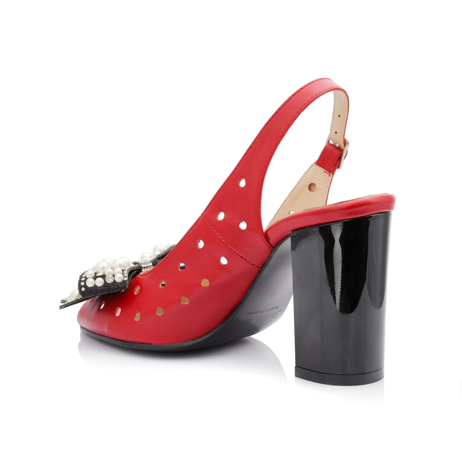 Catinca Shoes F24M RB sandale dama piele naturala rosu box