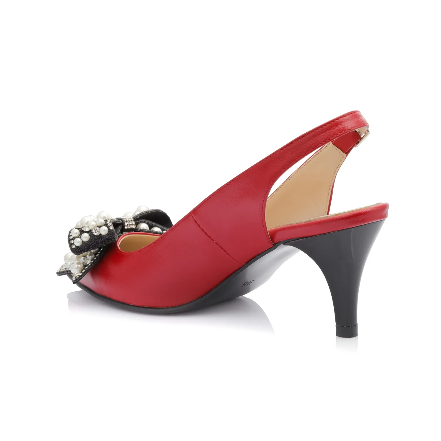 Catinca Shoes D57M RB sandale dama rosii piele naturala