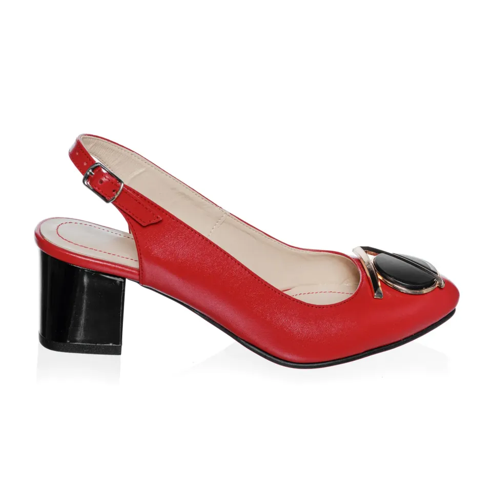 Catinca Shoes D31 RB sandale piele rosu box