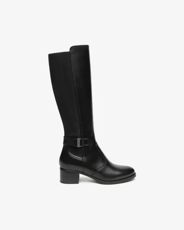 NeroGiardini cizme damă piele cu fermoar toc 4 cm