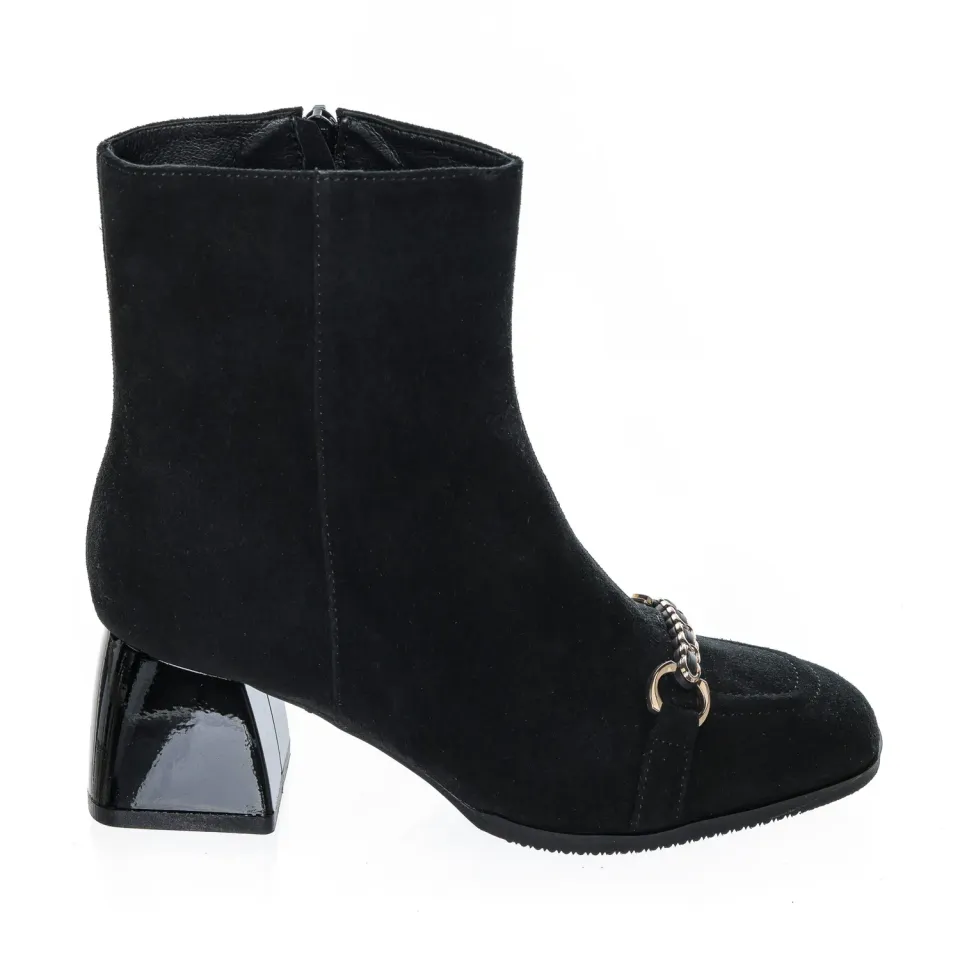 Catinca Shoes GX70 NA ghete dama negru antilopa piele