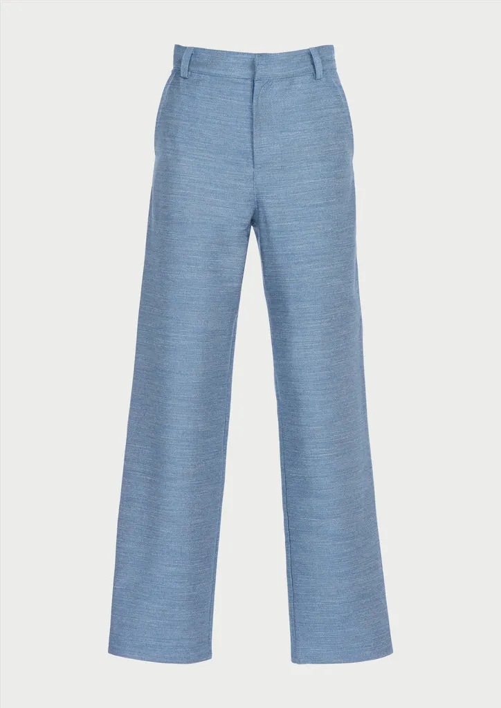 Flagelus Sha Ron blugi drepti bleu din denim