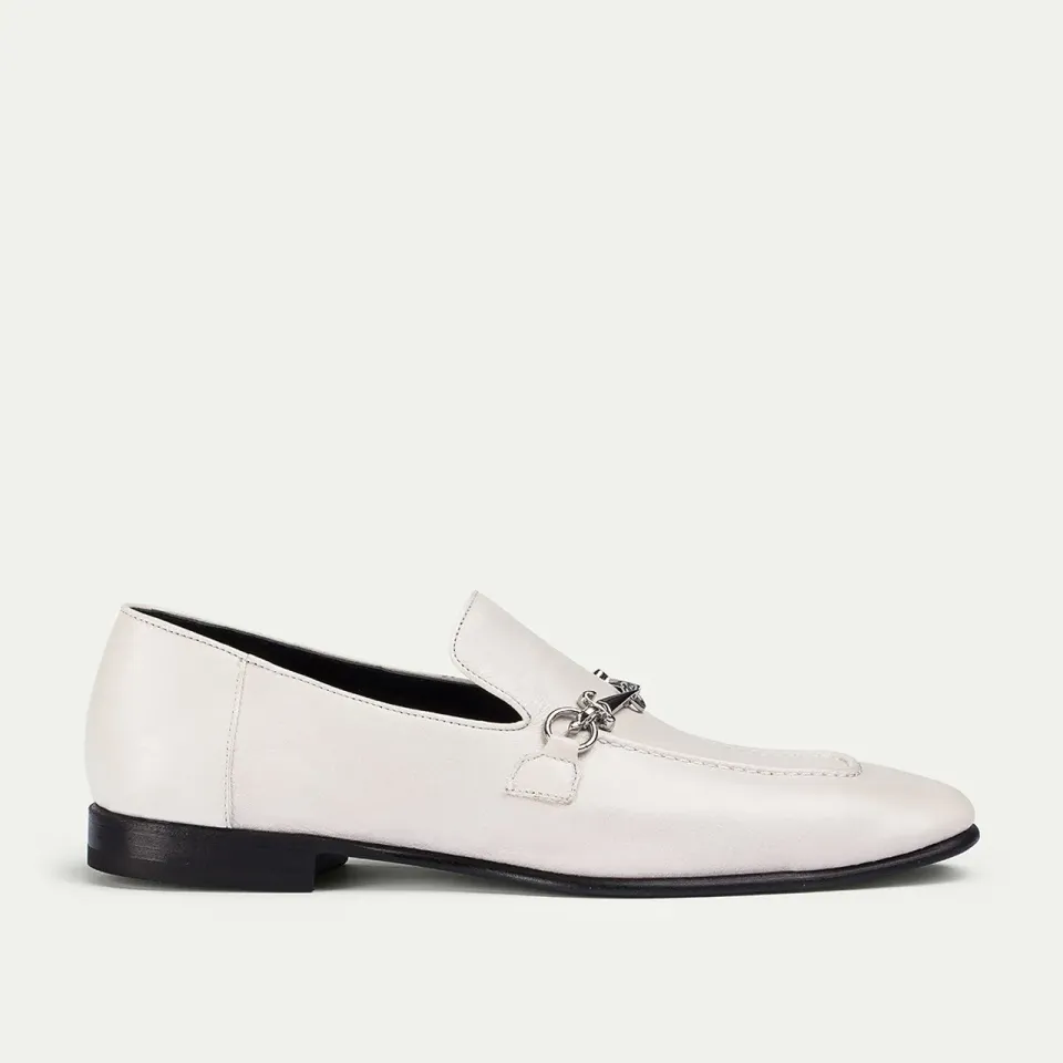 Cesare Paciotti Pocket mocasini piele ivoire
