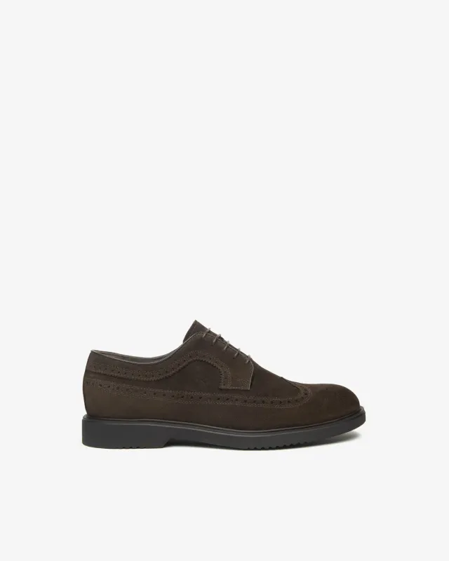 NeroGiardini Derby pantofi piele intoarsa barbati clasici