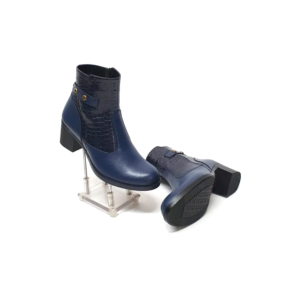 Catinca Shoes GX53 BBC ghete dama blu box croco piele