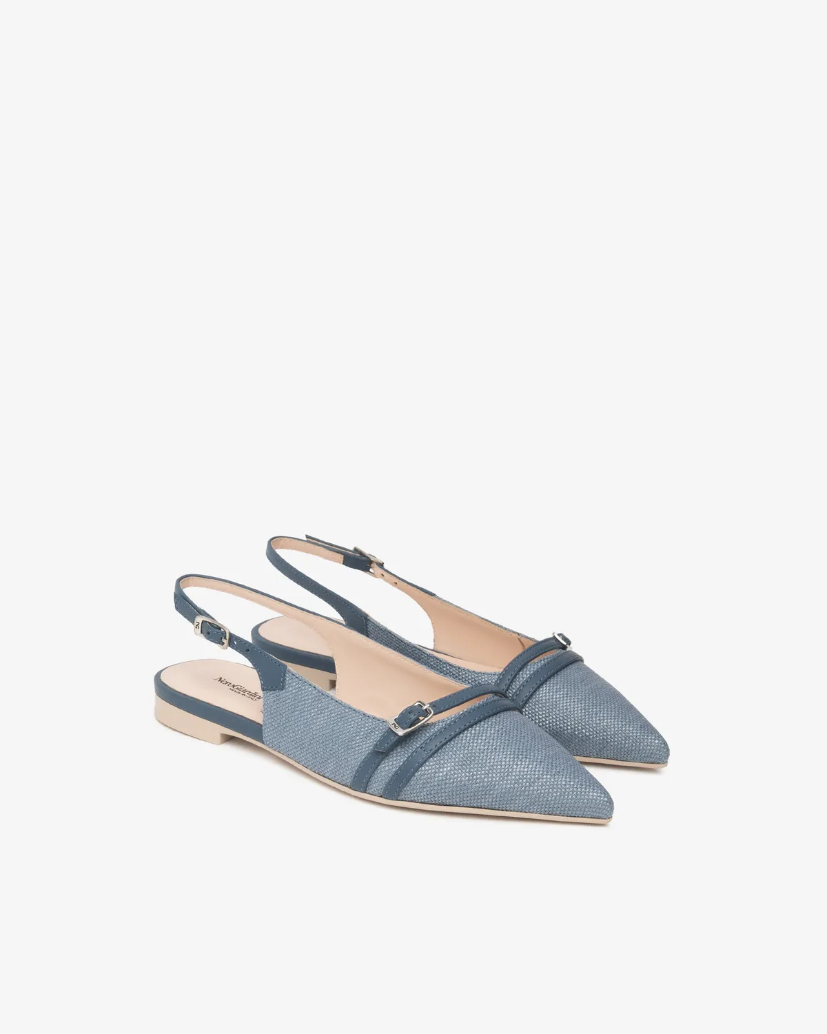 NeroGiardini pantofi slingback piele si textil dama