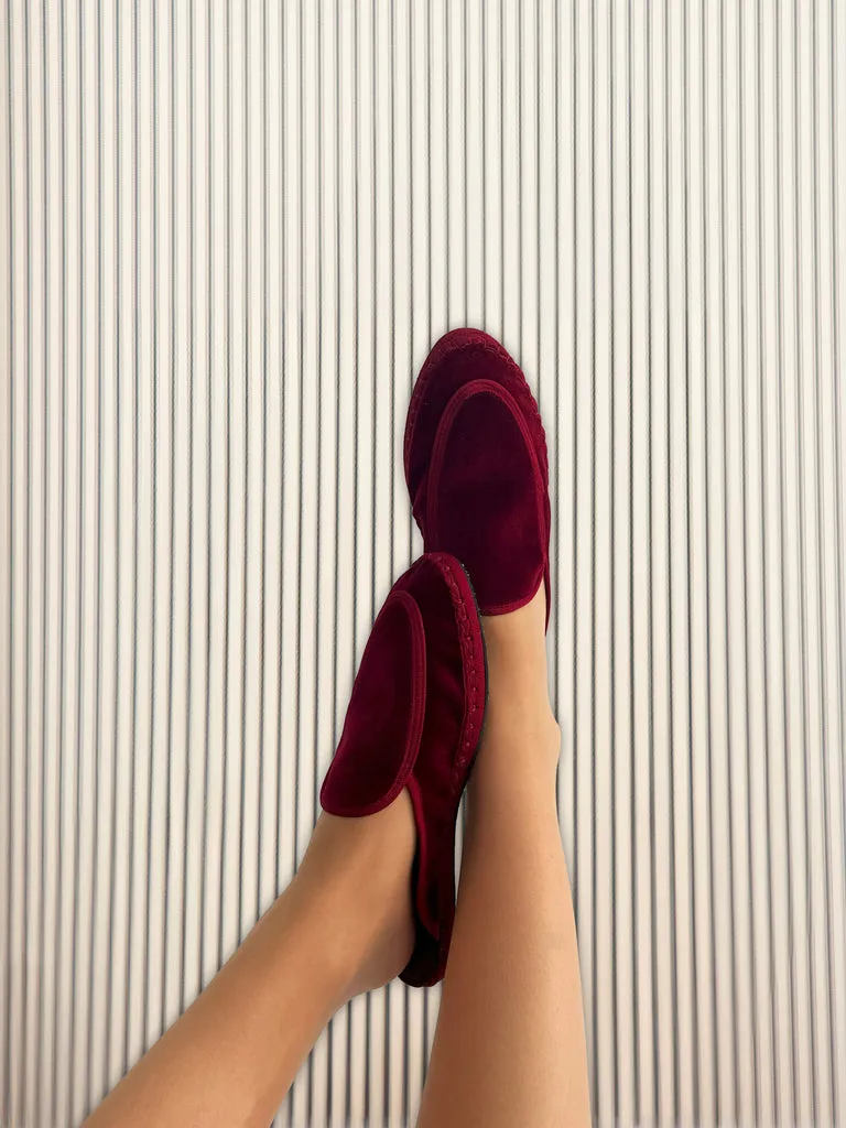 Flagelus Bruna Garnet papuci catifea visiniu