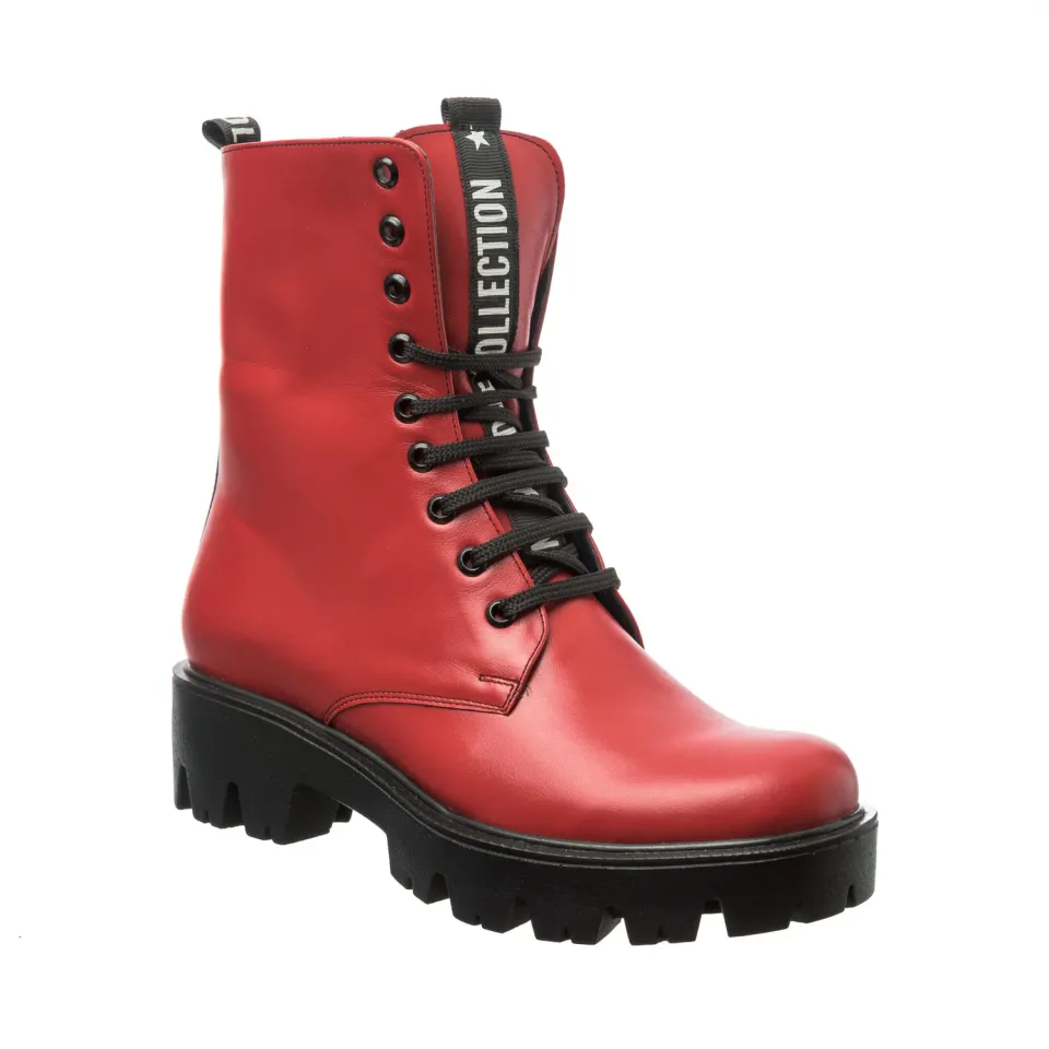 Catinca Shoes BC27 RB bocanci dama piele naturala rosu box