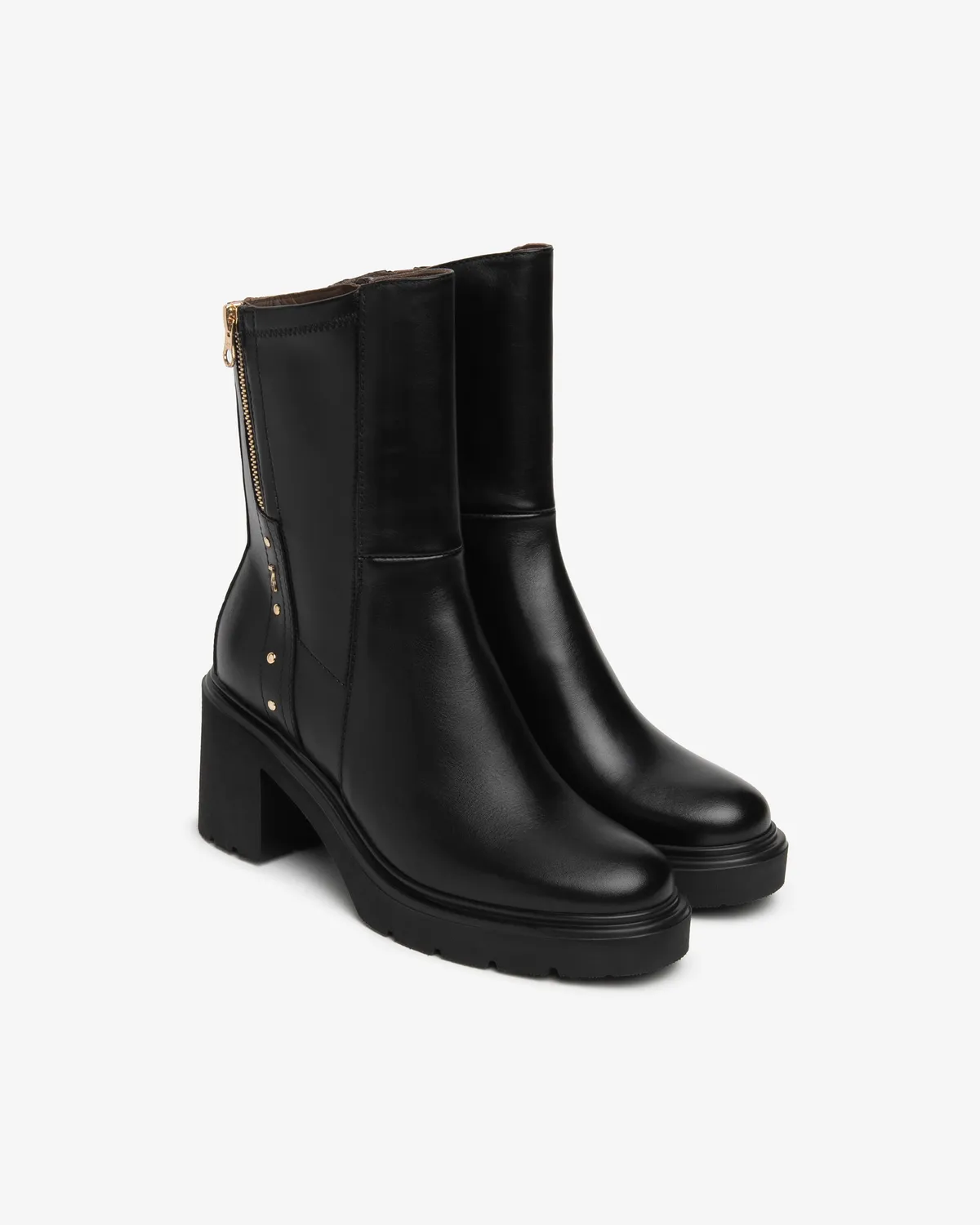 NeroGiardini Botine Damă Piele Toc Bloc 85 mm