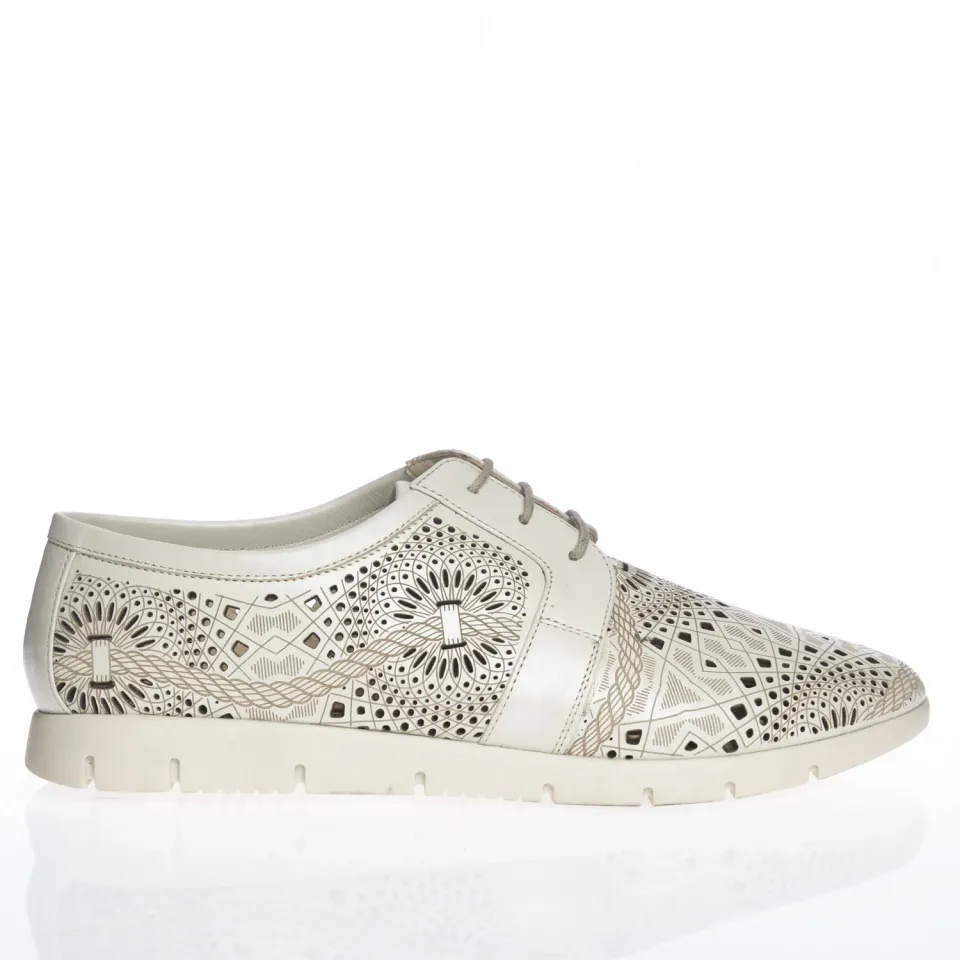 Catinca Shoes D5 A pantofi dama albi piele naturala