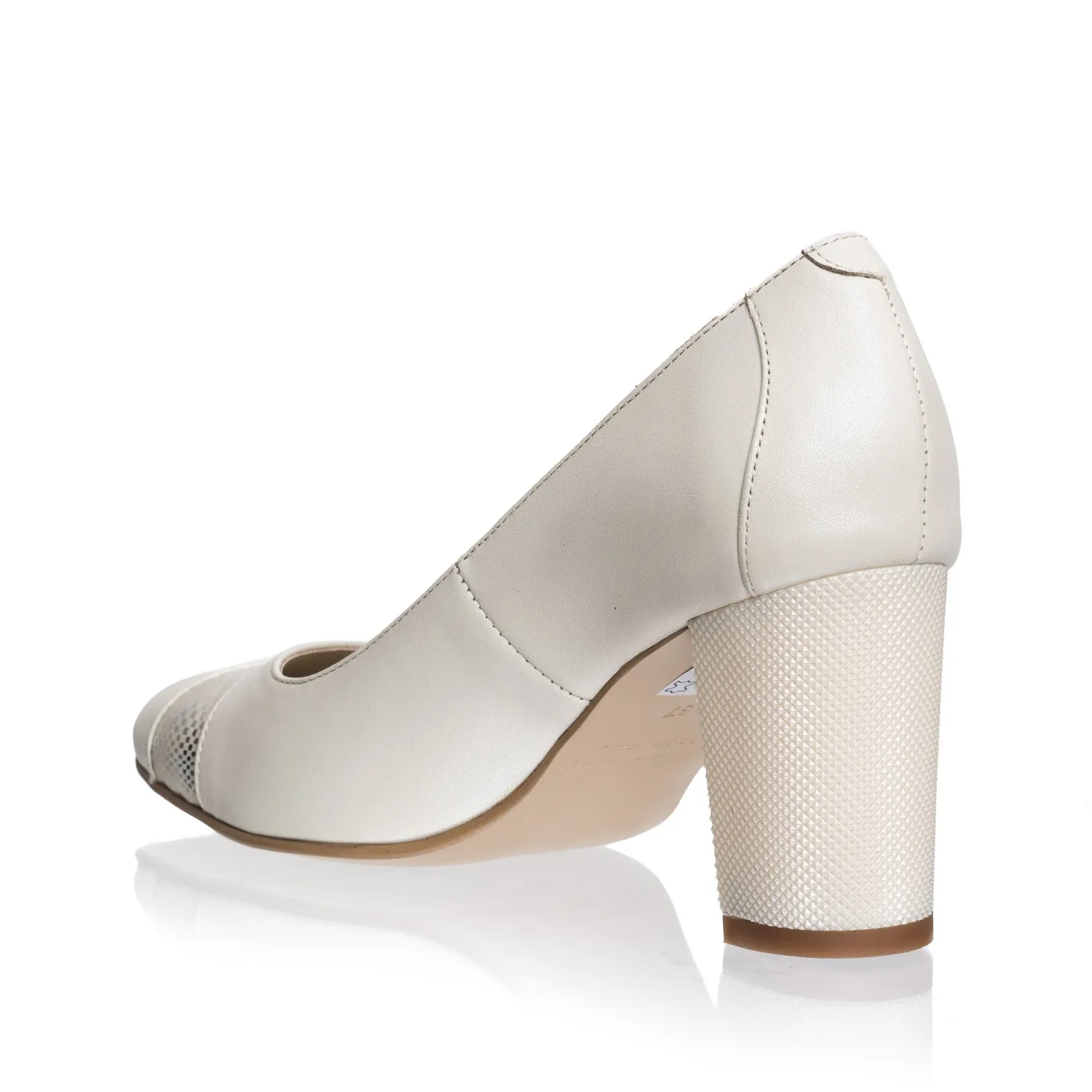 Catinca Shoes 163 BP pantofi piele bej cu puncte
