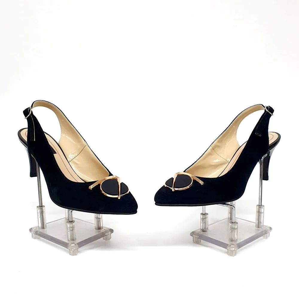 Catinca Shoes D23 NA sandale dama piele negru antilopa