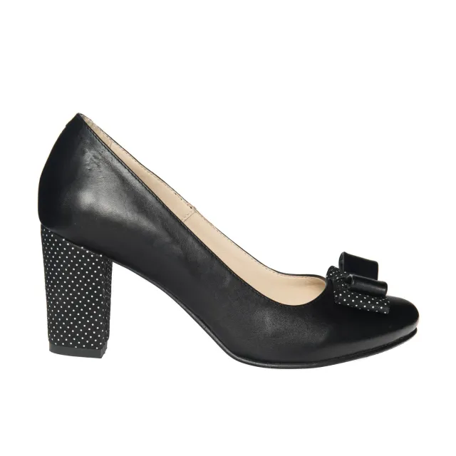 Catinca Shoes R5 NB pantofi dama piele negru buline