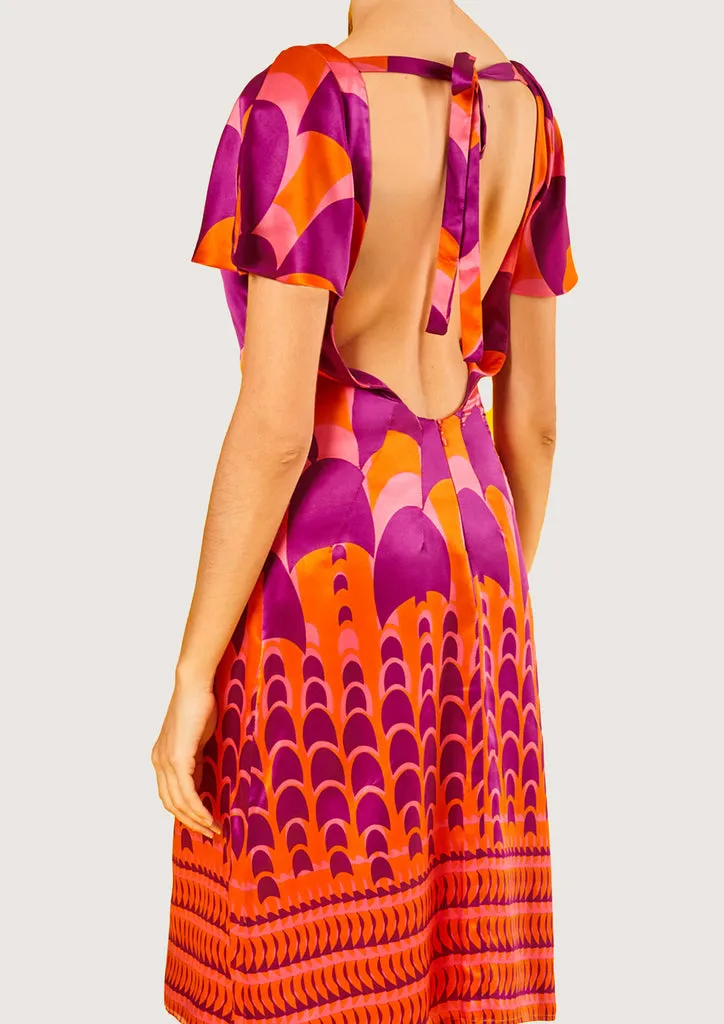Flagelus Jean Swim Orange rochie matase portocaliu