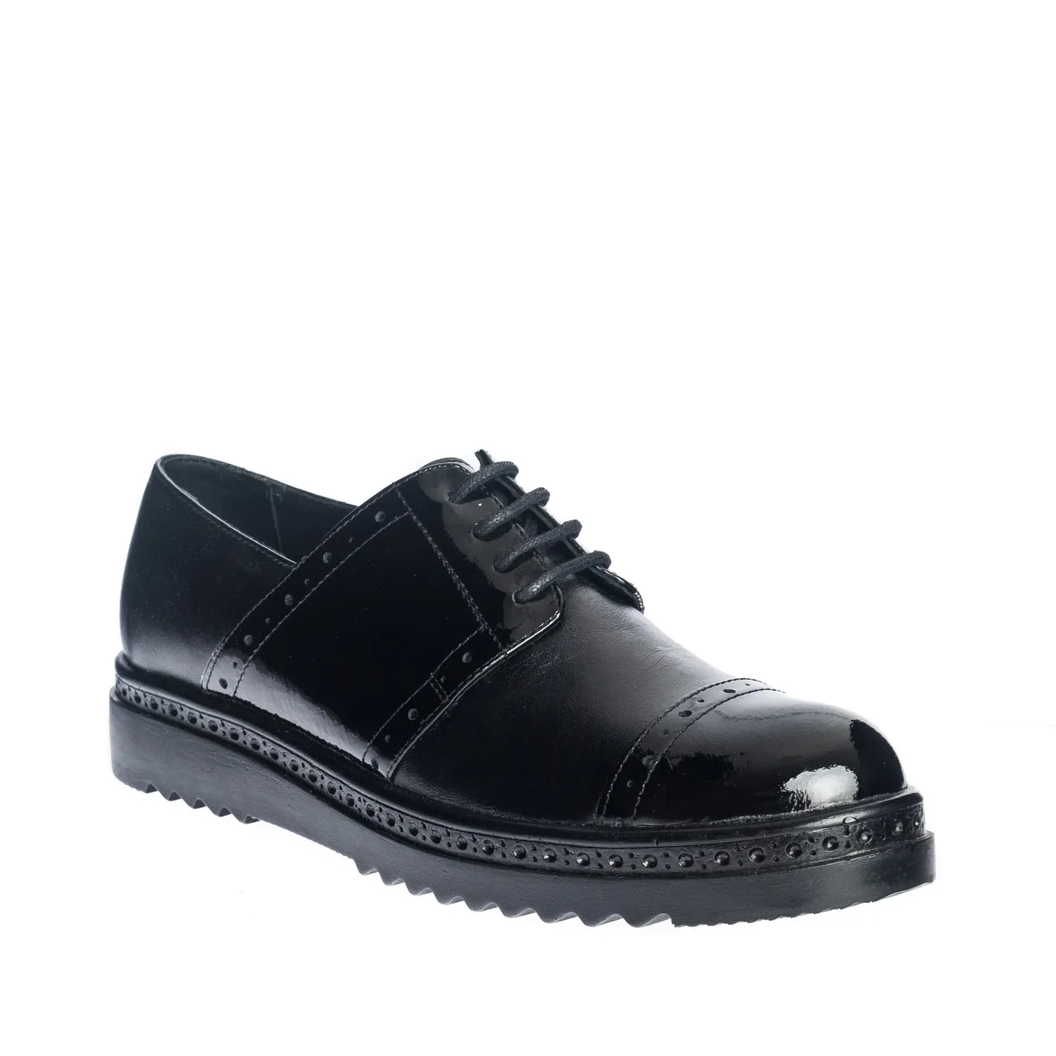 Catinca Shoes G26 NBL pantofi dama piele negru box lac