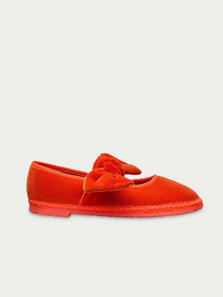 Flagelus Lady Lyra papuci portocalii din catifea