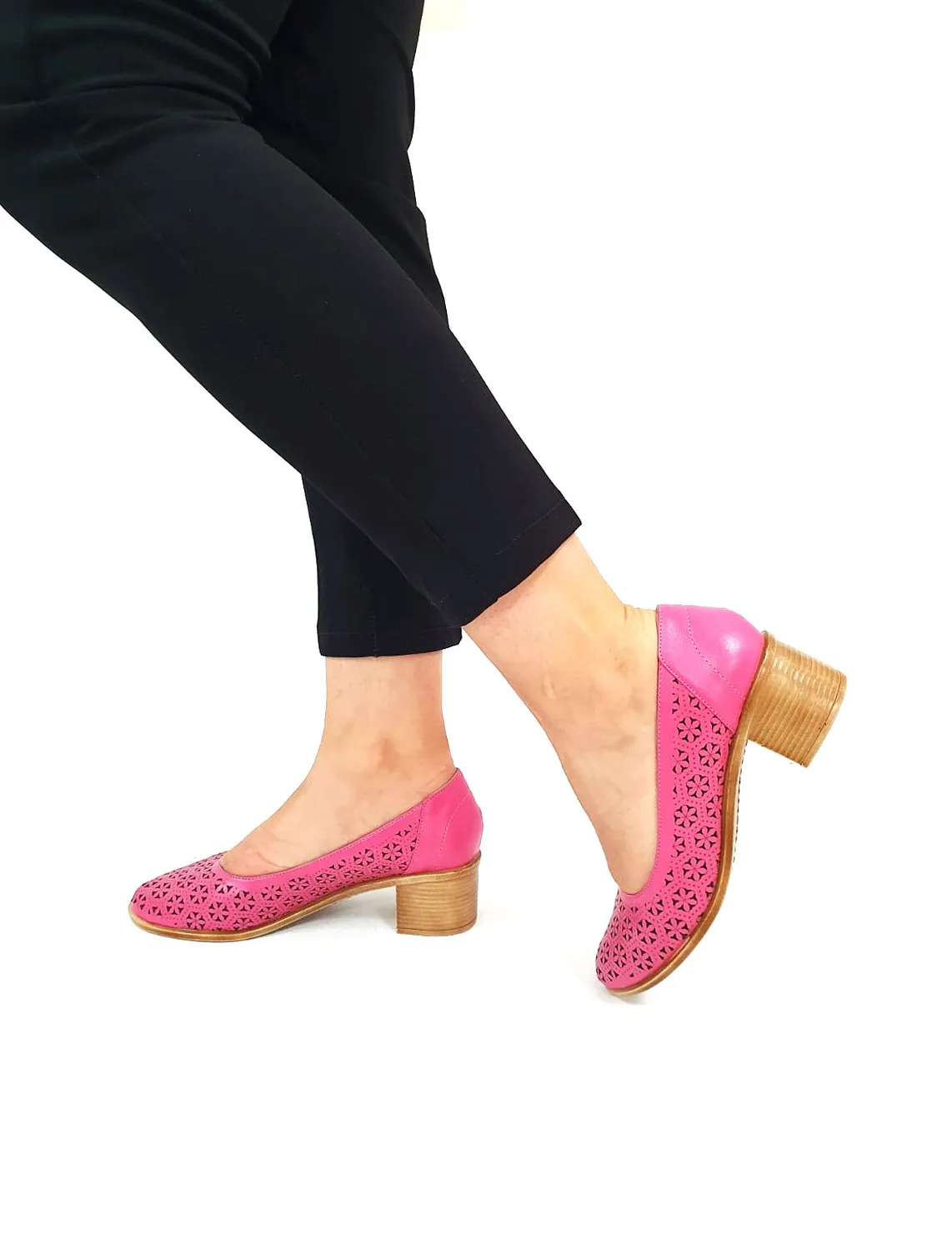 Catinca Shoes T15 RZ pantofi dama roz piele naturala