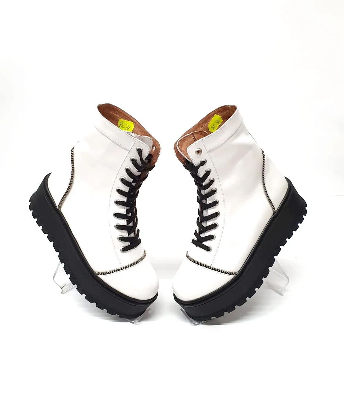 Catinca Shoes BC31 A bocanci dama piele naturala albi