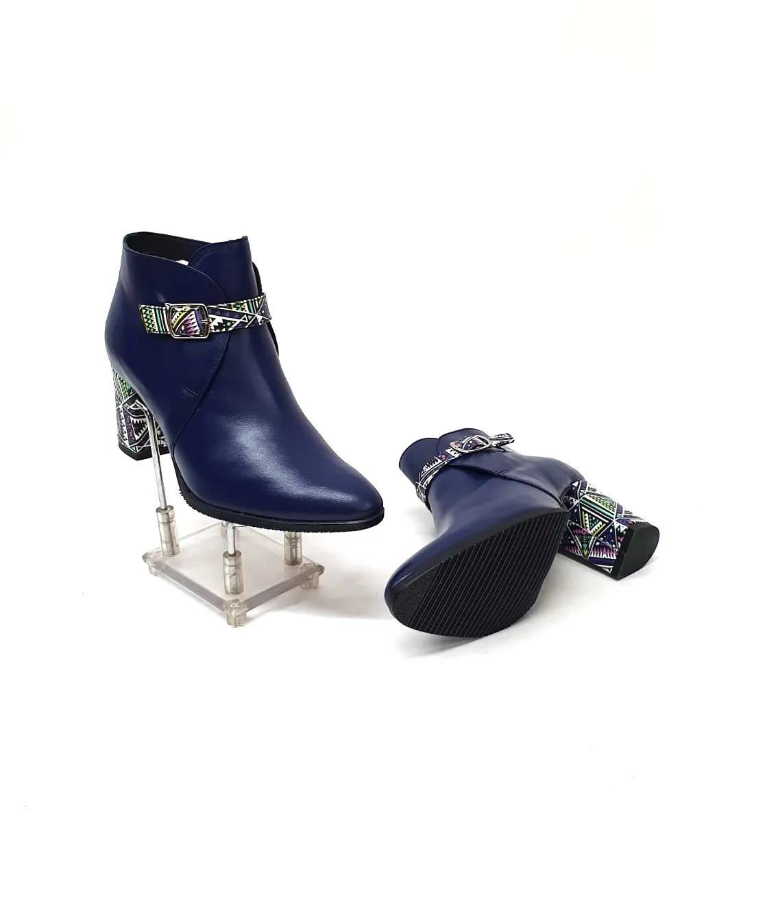 Catinca Shoes GX35 BT botine dama piele bleumarin