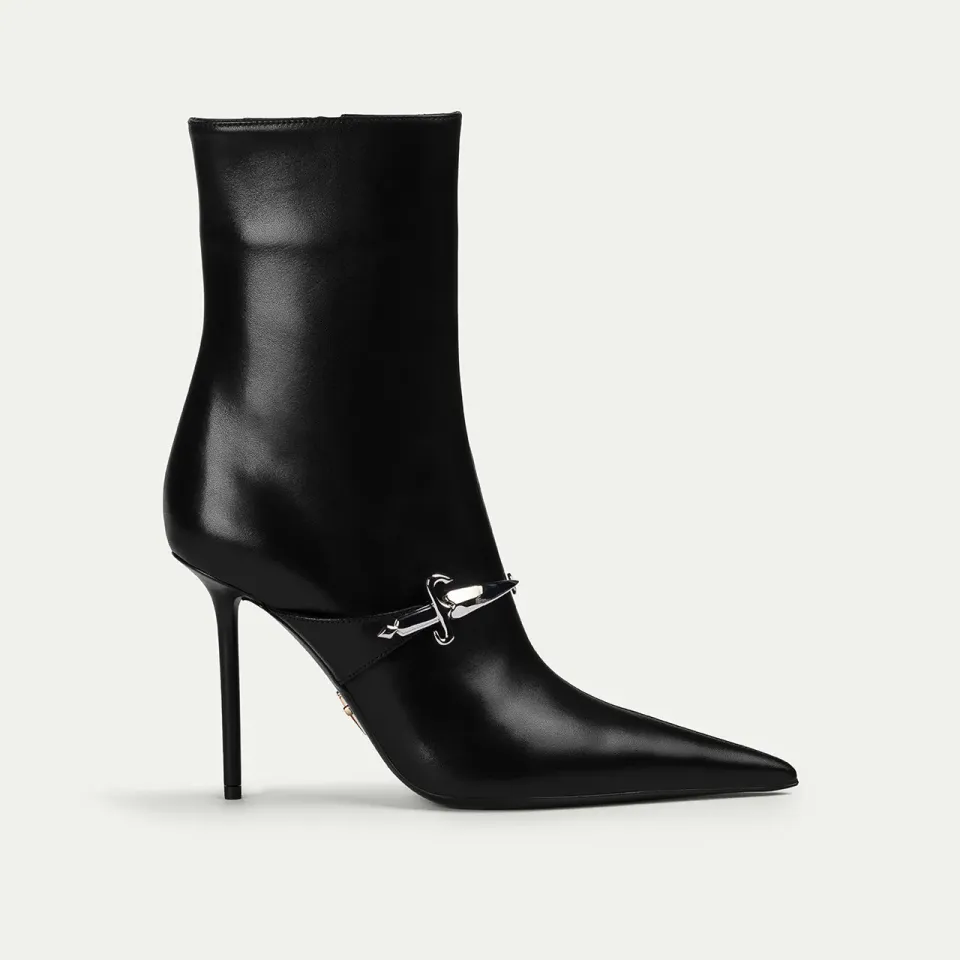 Botine Cesare Paciotti Era dama negre piele cu toc