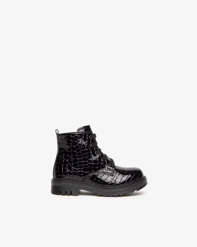 NeroGiardini ghete fete cu fermoar print croco