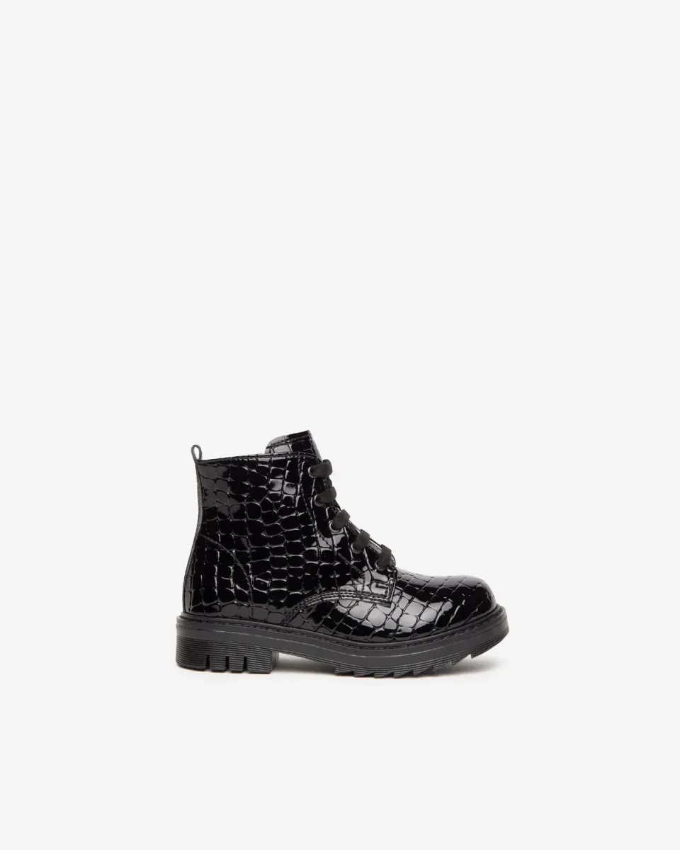 NeroGiardini ghete fete cu fermoar print croco
