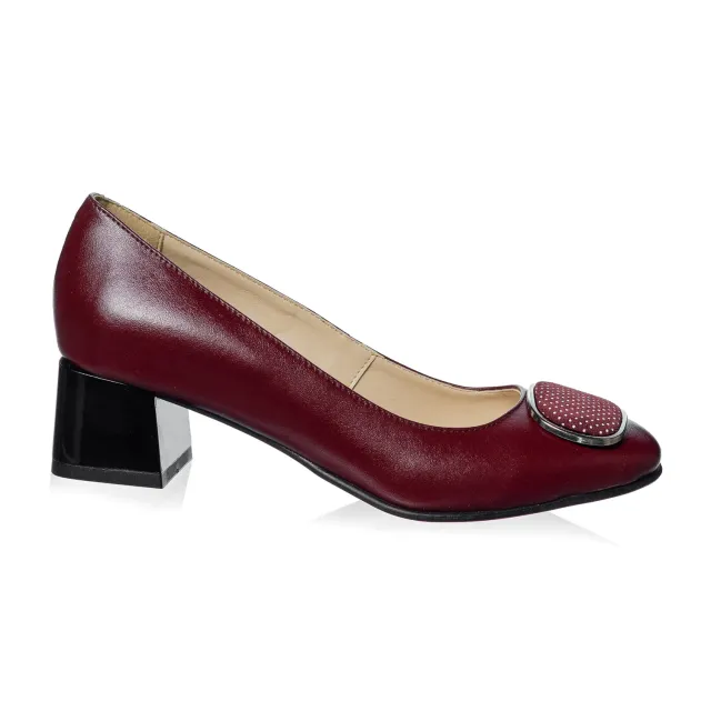 Catinca Shoes A21 BBPA pantofi damă piele bordo picățele