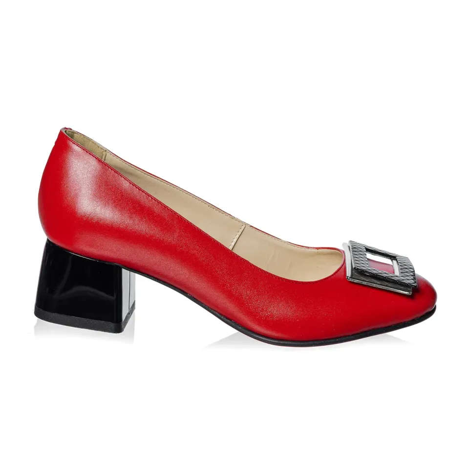Catinca Shoes A34 RB pantofi dama piele naturala rosu box