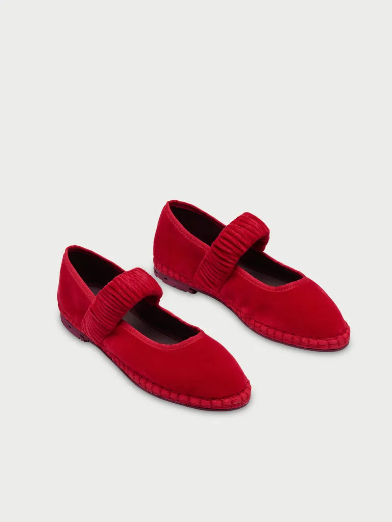 Flagelus Mafalda Red pantofi catifea rosie