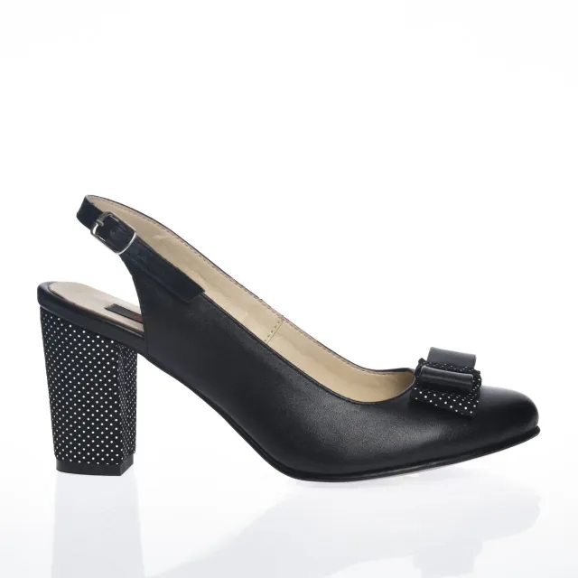 Catinca Shoes V5 NB sandale dama piele negre buline