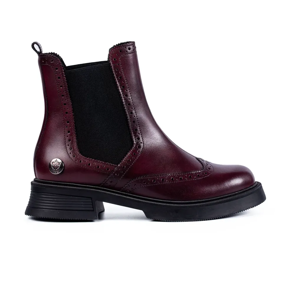 Lucas Shoes 400 ghete dama bordo piele naturala