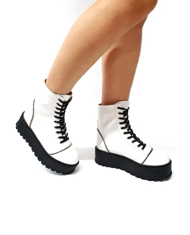 Catinca Shoes BC31 A bocanci dama piele naturala albi