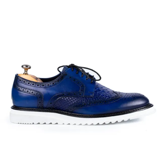 Lucas Shoes Casual 555 Azuro Crocco pantofi barbati piele