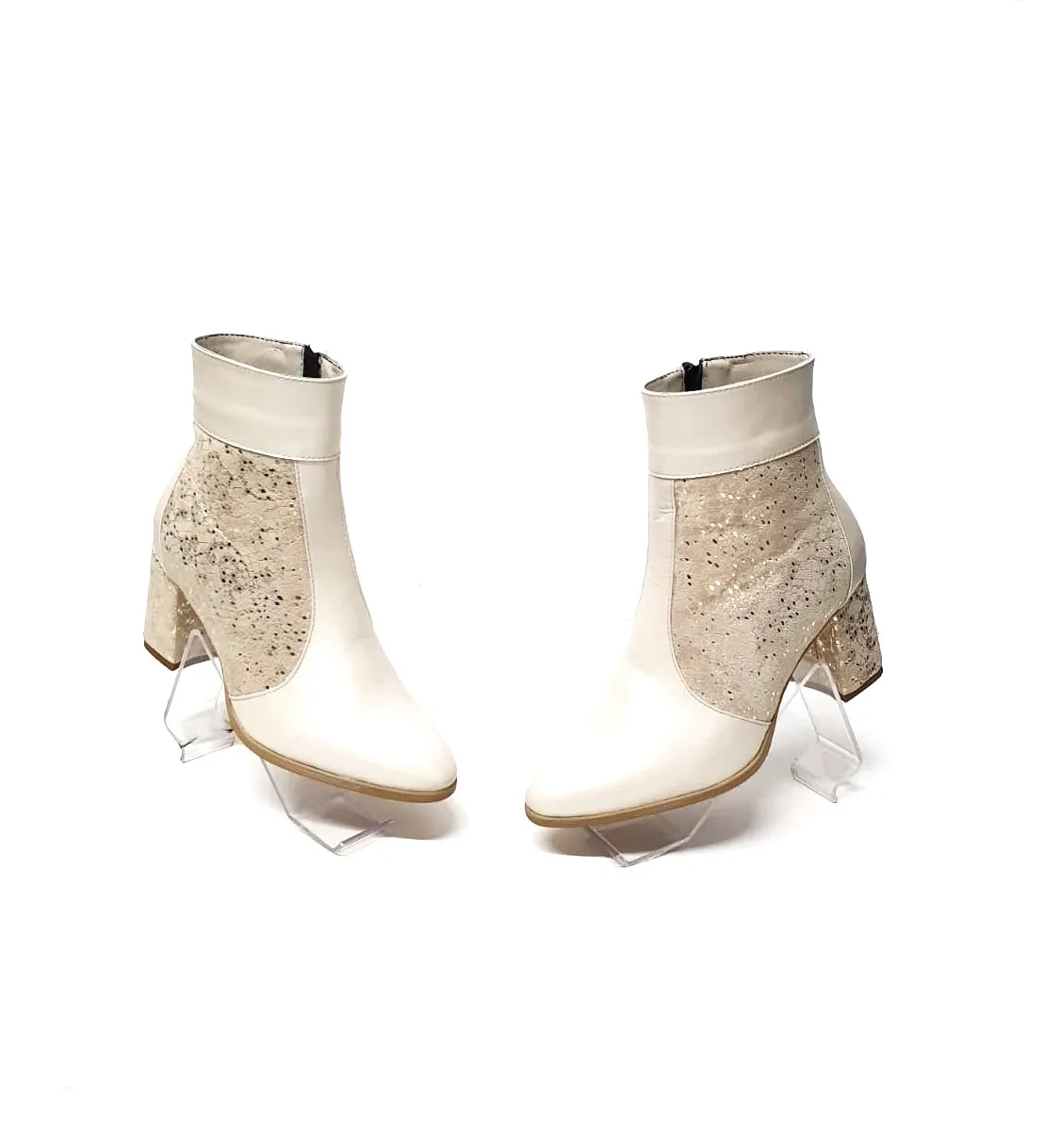 Catinca Shoes GX32 BSFA ghete dama piele bej sidef