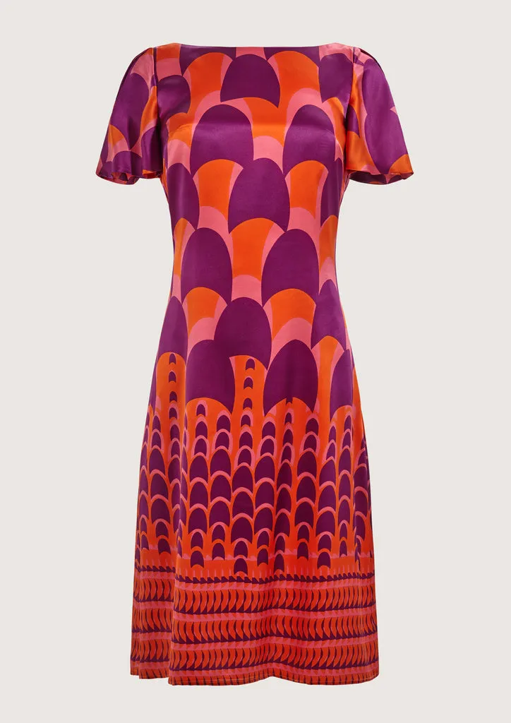 Flagelus Jean Swim Orange rochie matase portocaliu